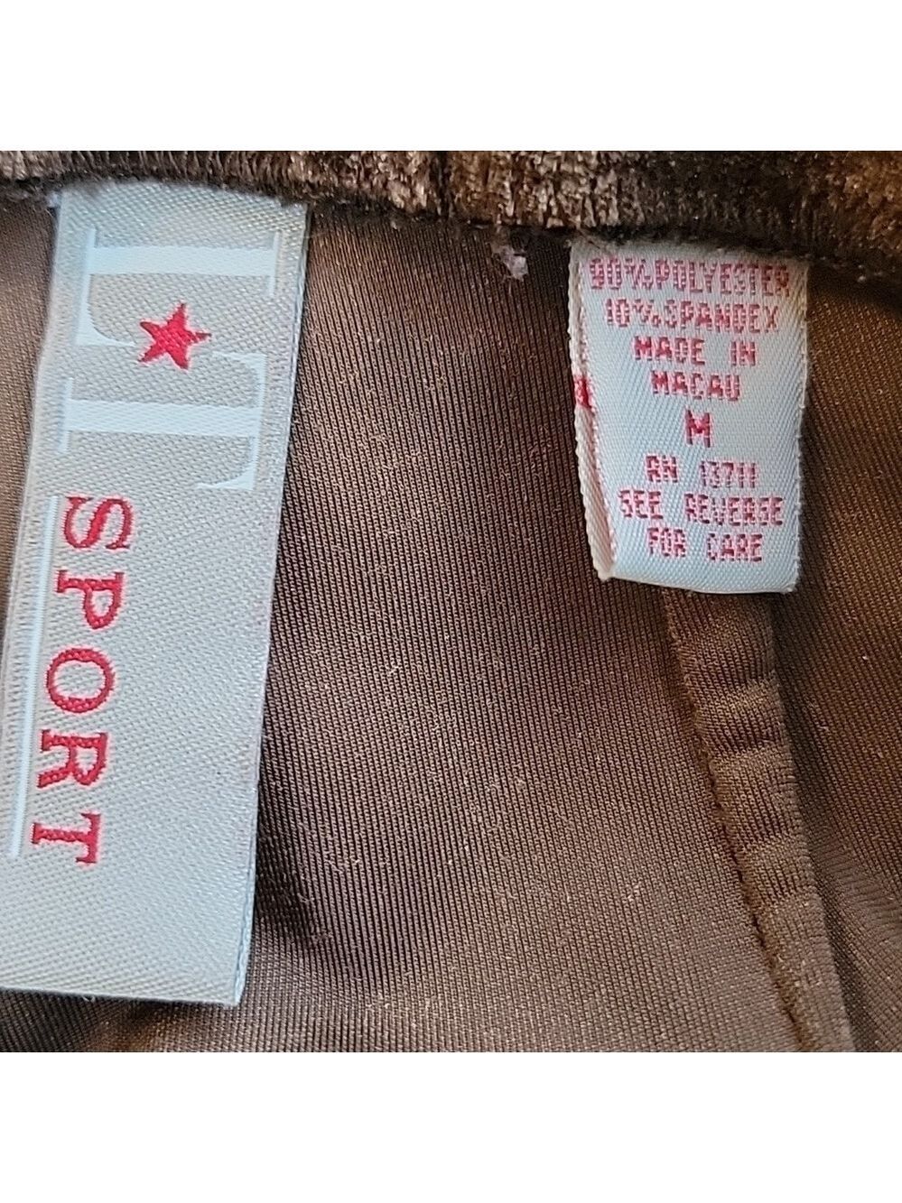 LT Sport Chocolate Velour Pull-On Dress Pants Size XL EUC - Picture 3 of 8